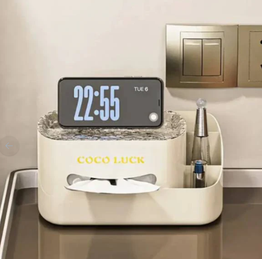 COCO LUCK 3-in-1 Luxury Desktop Organizer – Tissue Box, Phone Stand & Remote Holder