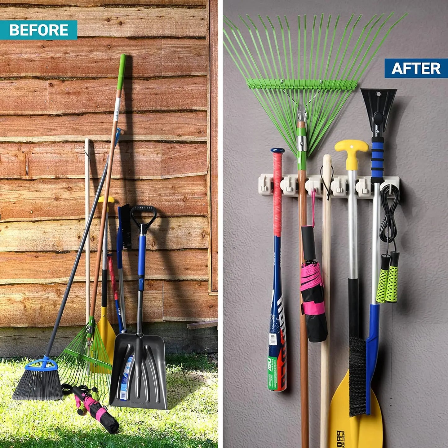 Wall-Mounted Mop Organizer