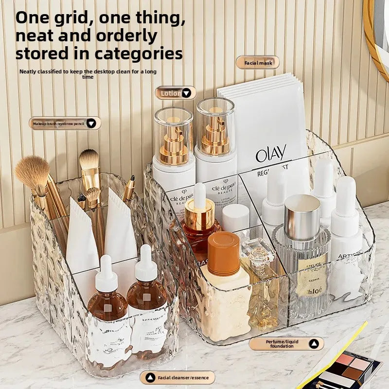 Multifunctional 4 Compartment Acrylic Cosmetic Organizer Box