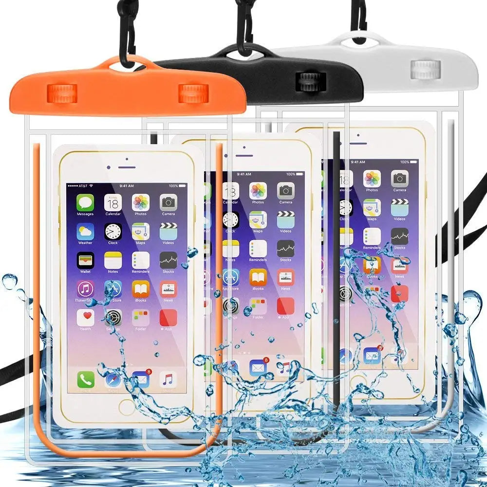 Waterproof Case Bag Transparent Touch Screen Premium Cell Phone Pouch Cover - Pink
