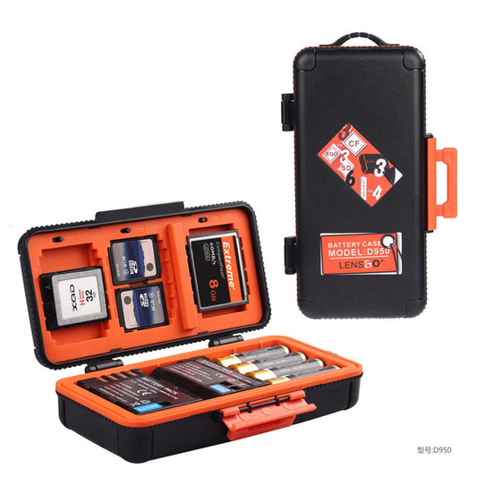 LENSGO D950 Camera Battery Storage Box for AA Battery SD CF XQD Memory Card Case Shockproof Protector Storage Box