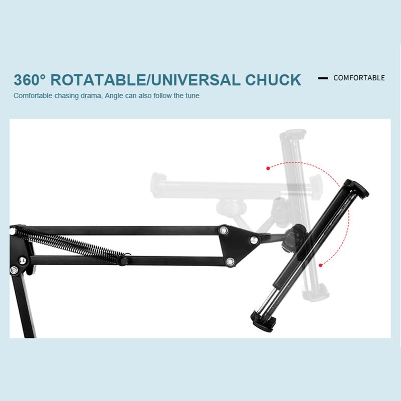 Professional Adjustable Desktop Overhead Phone Stand with Heavy Base | 360° Rotatable Articulating Cantilever Arm for Live Streaming, Video Recording & Overhead Shots