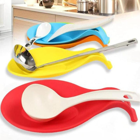 Silicone Spoon Rest Heat Resistant Kitchen Utensil Spatula Holder Cooking Tool