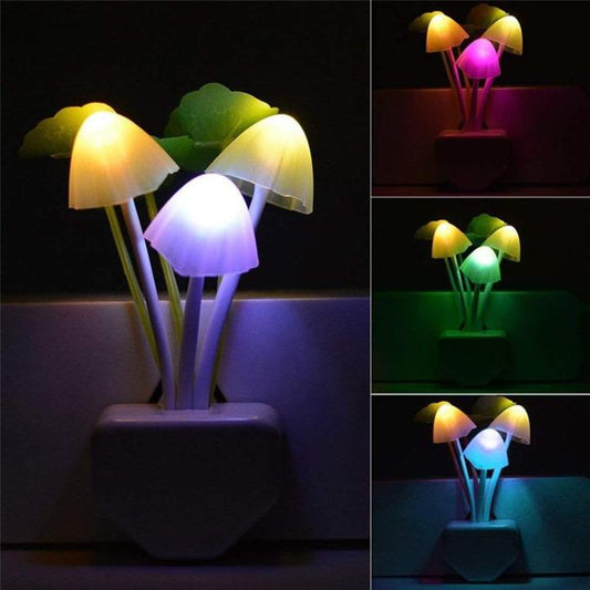 1Pcs Colorful Sensor LED Mushroom Night Light 4 Inch Color Change Automatically