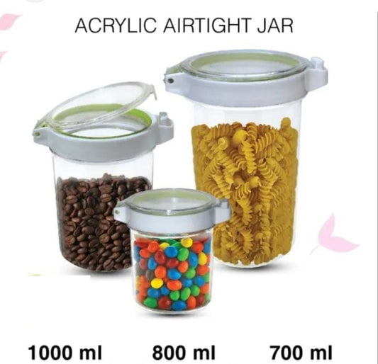Air Tight Plastic Jar Canister Food Storage Containers for Home Kitchen Tea, Herbs, Sugar, Salt, Coffee, Flour, Herbs, Grains Non-toxic, BPA free Storage Containers