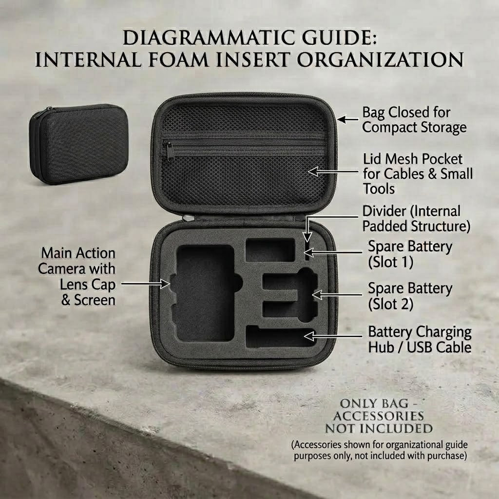 DJI Action 6 Storage Case – Shockproof Hard Carrying Pouch & Travel Bag