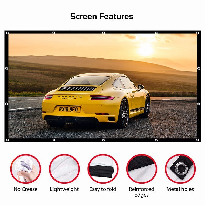 Simple and Portable Polyester Foldableing Soft Screen 120inch Projector Screen Outdoor High-Definition Special Projection Screen