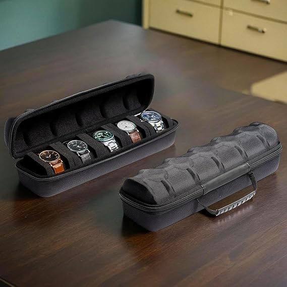 Watch box organizer 5 slots | Wristwatch Organizer Box Travel Case