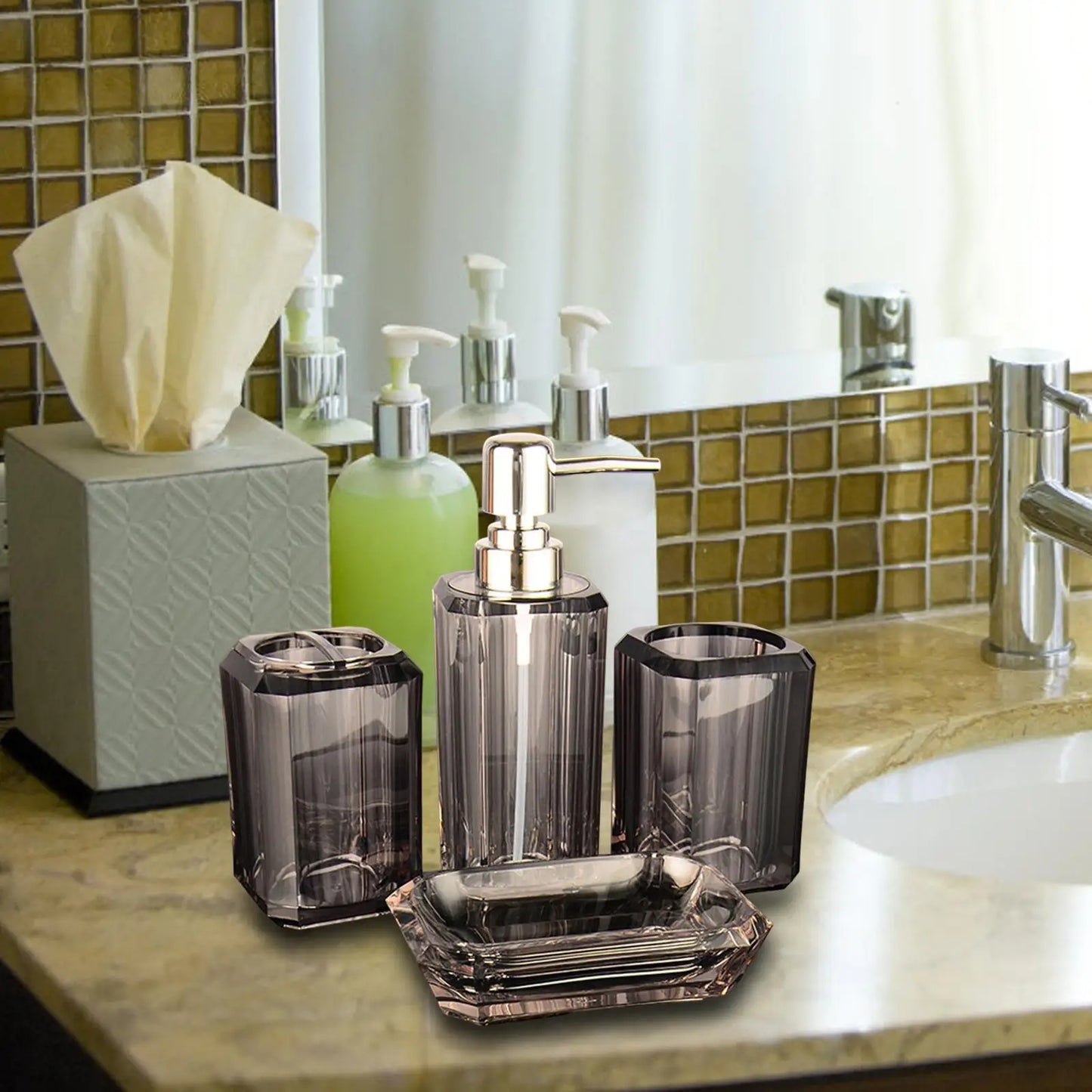 6-Piece Acrylic Bathroom Set