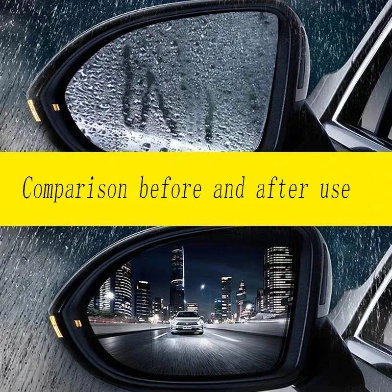 2 Pack Oval Car Rearview Mirror Protective Film Waterproof Rainproof Clear Protective Film