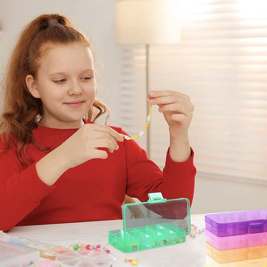 Plastic Storage Boxes,Storage Box Organizer with Lids,Divider Jewellery Box for Beads Earring Tool Box for Fishing Small Accessories