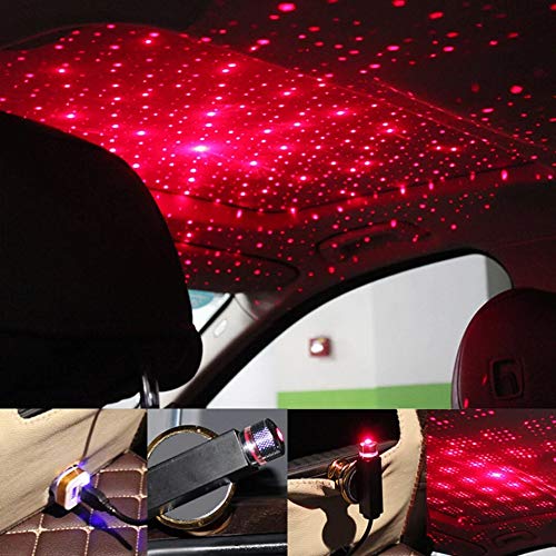 USB Car Roof Star Night Light Projector | Adjustable Galaxy Starry Sky Ambient Atmosphere Interior Ambient Lighting Lamp For Car & Room