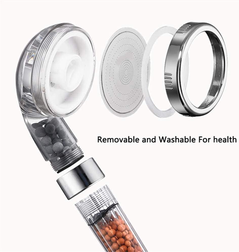 High Pressure Shower Head ionic balls remove chlorine - 3 In 1 High Pressure Ionic Filtration Shower Head Spray Handheld Pressure Ion Filter Hose Transparency Plastic Tube