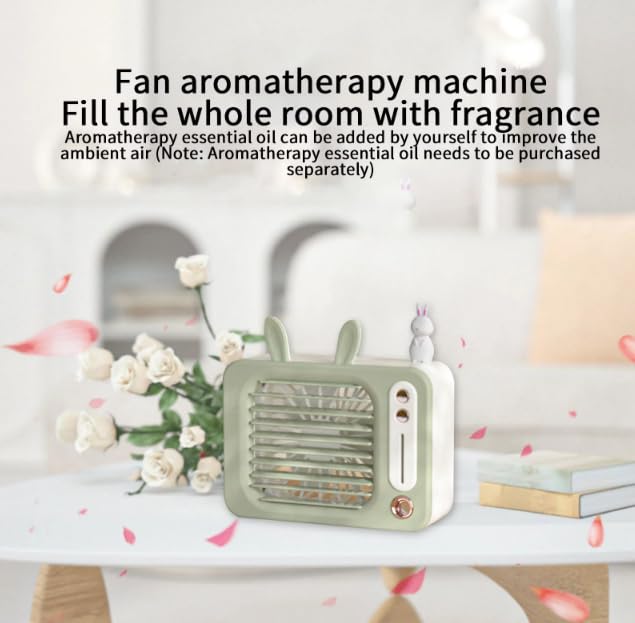 Retro TV Style Portable Air Cooler – Mini USB Humidifier Fan with Soft Night Light & 100mL Water Tank
