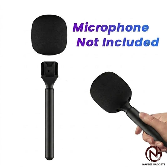 Professional Handheld Interview Microphone Handle Stick - Universal Mic Extension for Wireless Lavalier Mics (K9, K8, J13, SX8)