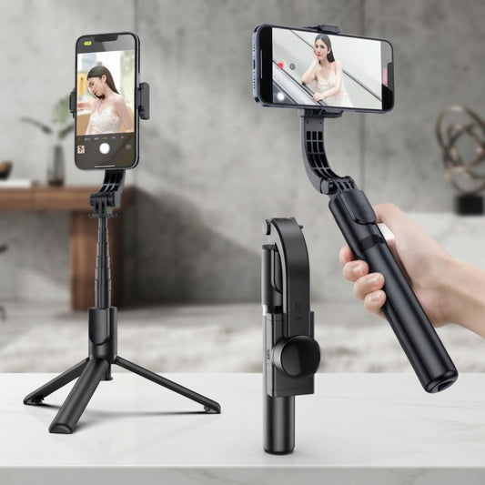 Plokama Gimbal Selfie Stick P66 (Up to 92cm, 360° Rotation, Anti-Shake,Tripod)