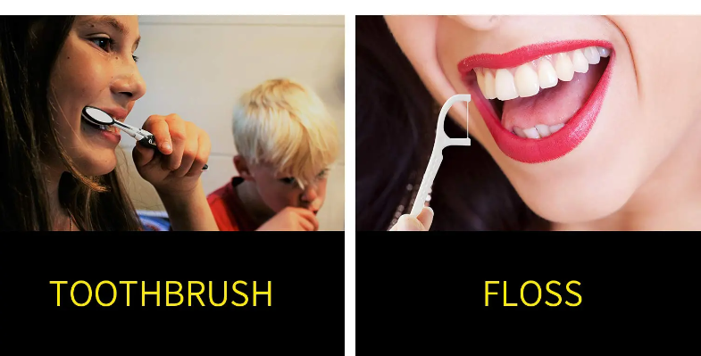 50 Pcs Dental Floss Sticks & Tooth Picks Teeth Plaque Remover Interdental 2 In 1