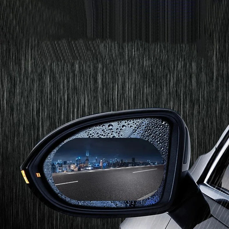 2 Pack Oval Car Rearview Mirror Protective Film Waterproof Rainproof Clear Protective Film