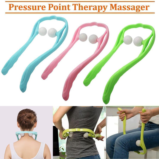 2-Ball Manual Neck & Shoulder Massager | Dual Pressure Point Therapy Roller for Pain Relief
