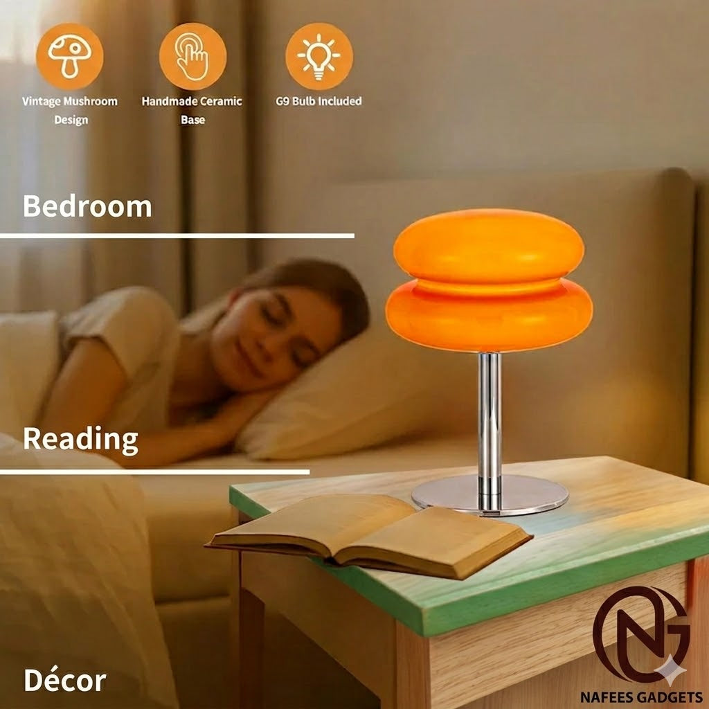 Modern Mushroom Table Lamp | Minimalist Bedside Decorative Lighting for Reading & Bedroom