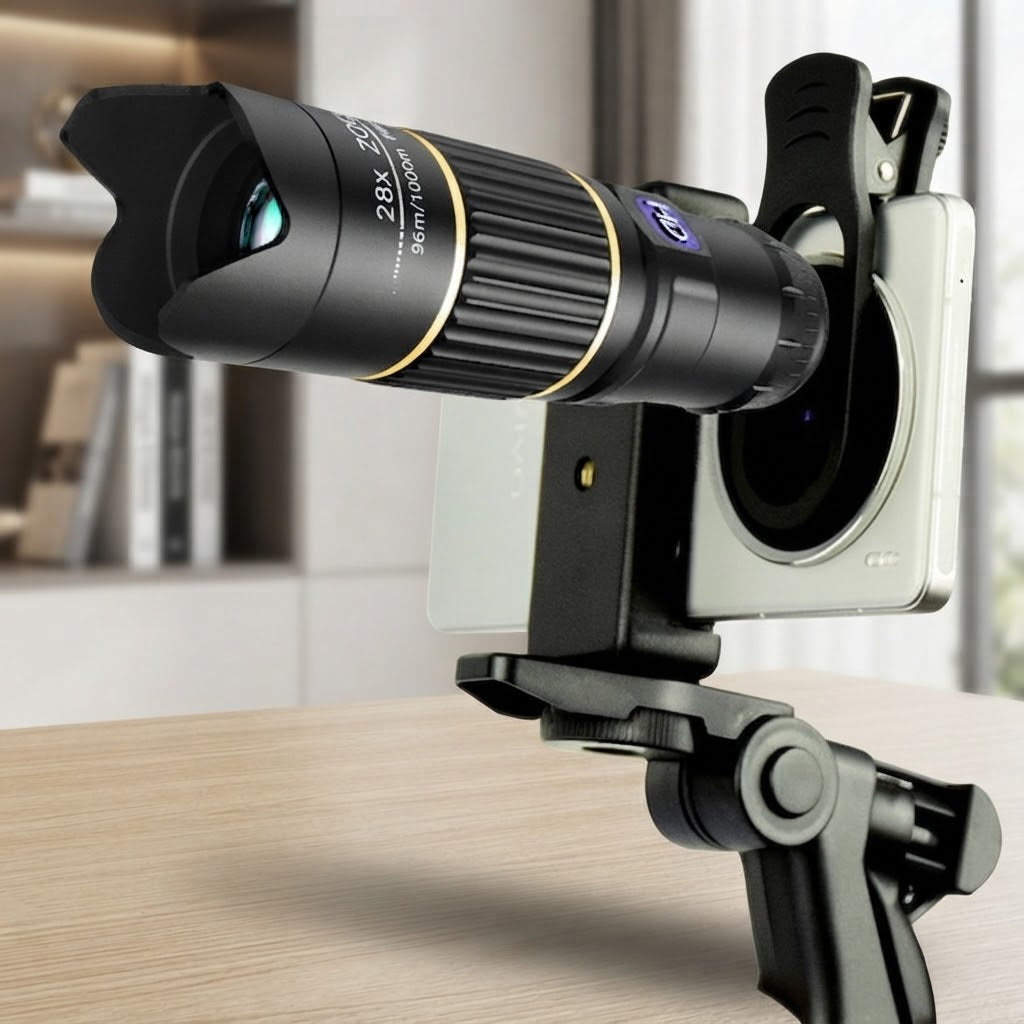 28X HD Telephoto Phone Camera Zoom Lens Kit with Universal Clip and Eyecup - Long Range Zoom for Smartphone Photography and Wildlife Vlogging