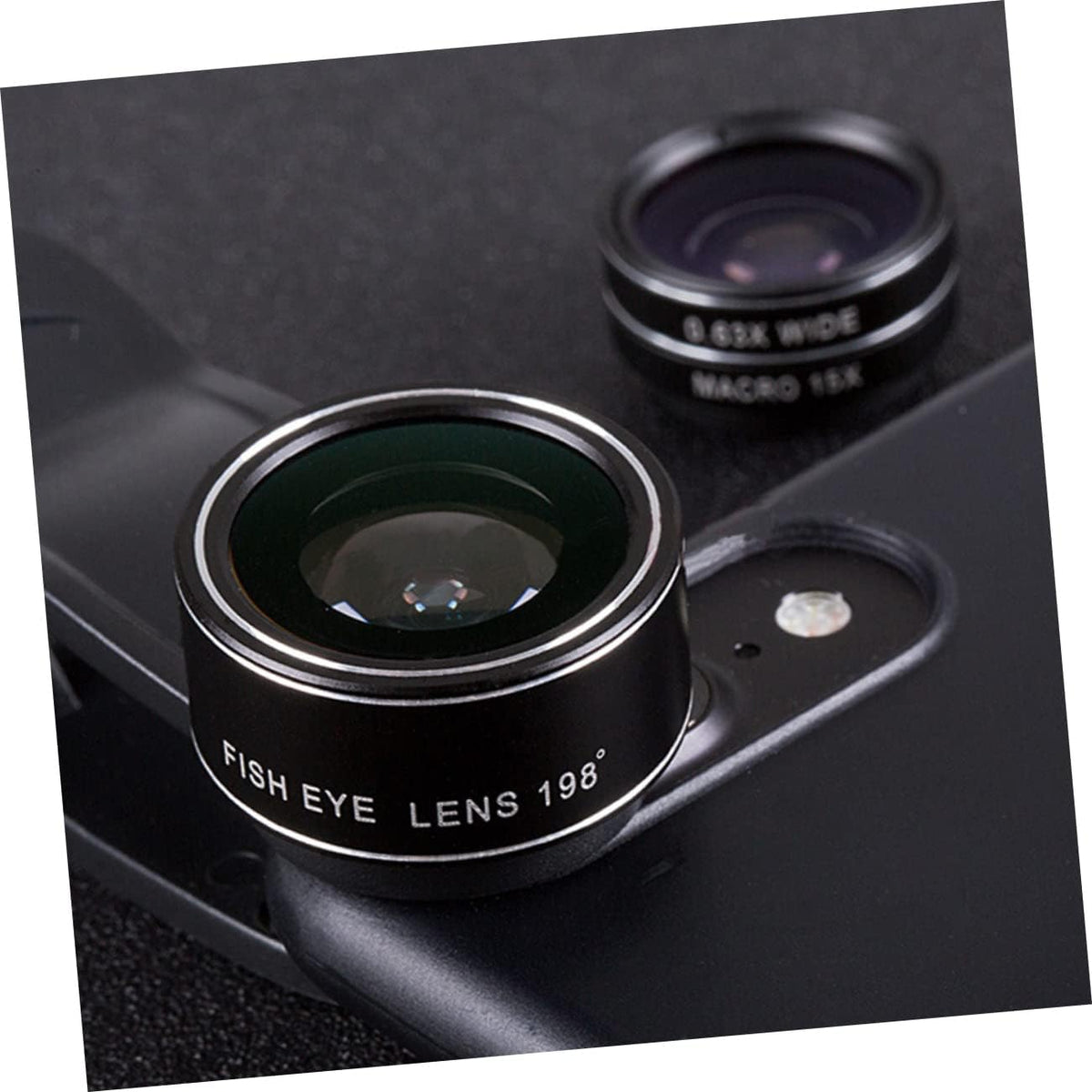 3-in-1 Universal Smartphone Camera Lens Kit - Fisheye, Wide Angle & Macro 0.63X wide-angle