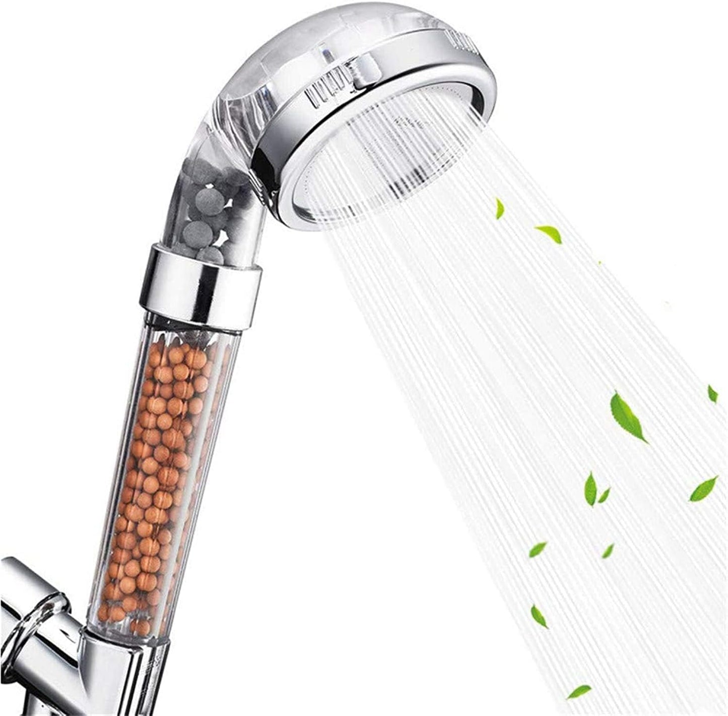 High Pressure Shower Head ionic balls remove chlorine - 3 In 1 High Pressure Ionic Filtration Shower Head Spray Handheld Pressure Ion Filter Hose Transparency Plastic Tube