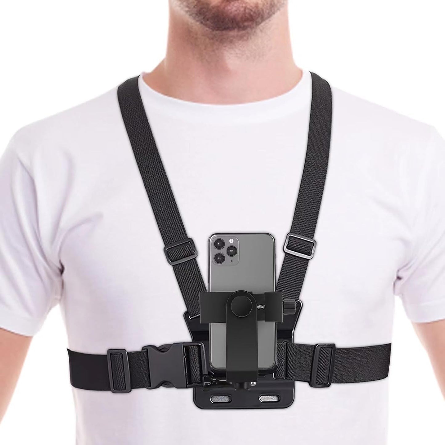 Universal Chest Mount Harness Strap for Smartphones & Action Cameras – Adjustable Body Mount for Vlogging, Bike Riding & Sports Recording