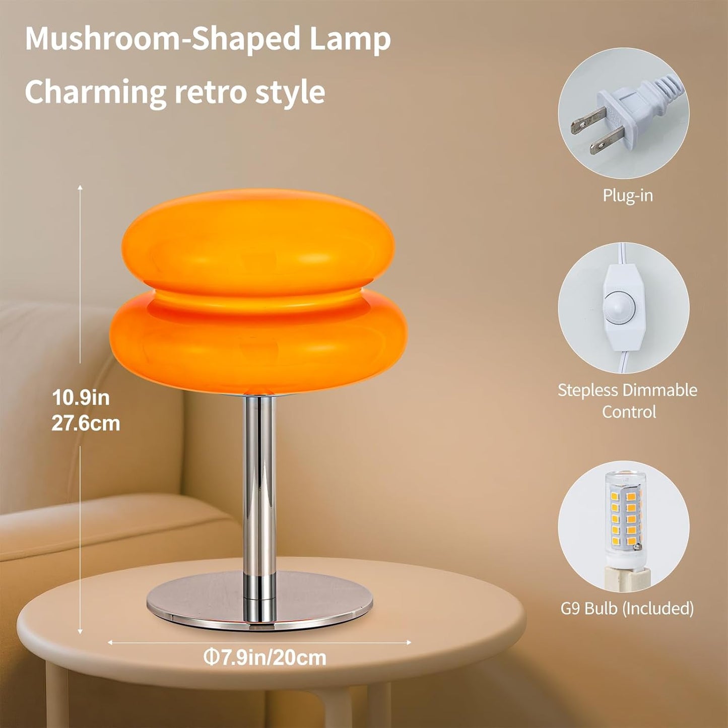 Double Mushroom Rechargeable Table Lamp – Modern Design & Eye-Catching Glow