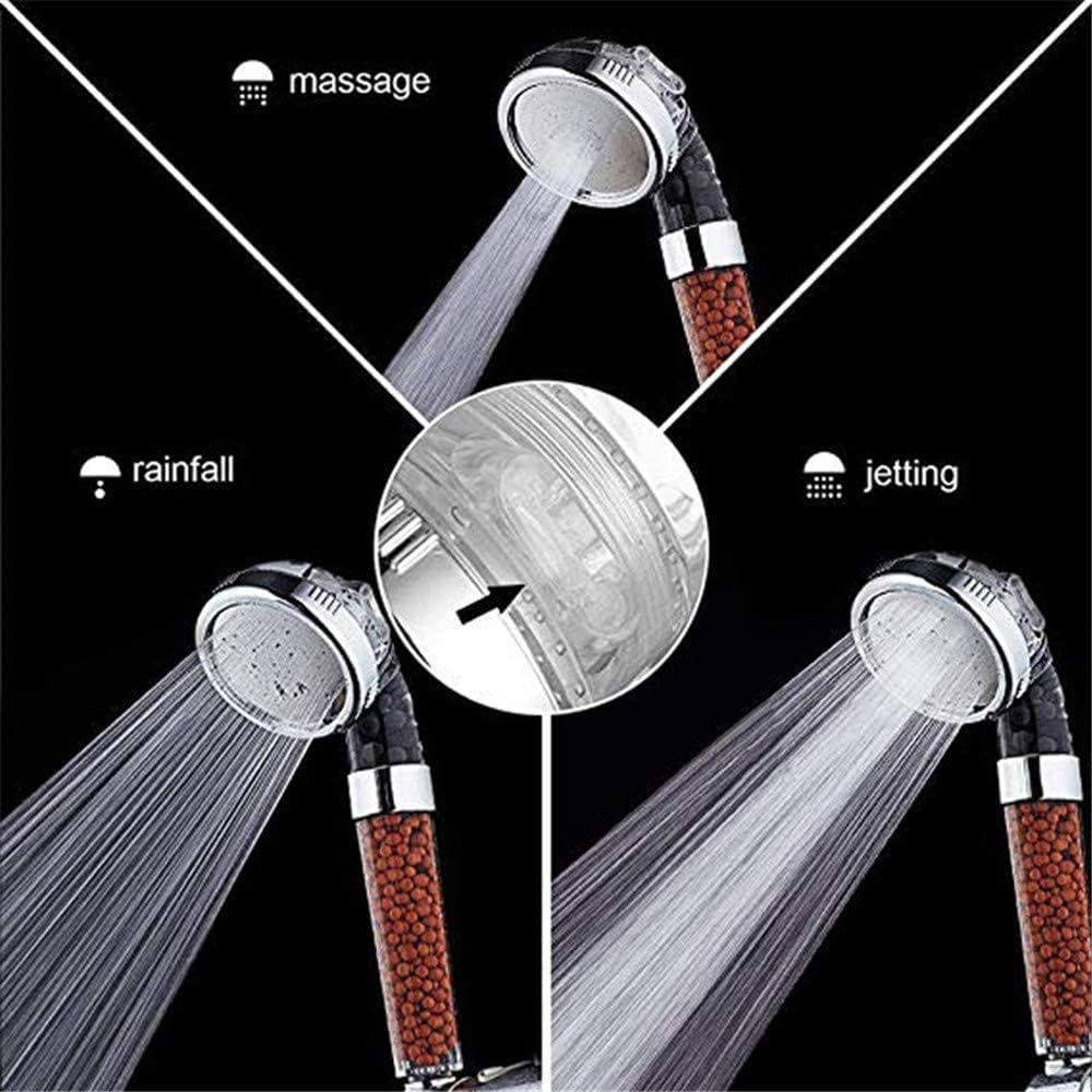 High Pressure Shower Head ionic balls remove chlorine - 3 In 1 High Pressure Ionic Filtration Shower Head Spray Handheld Pressure Ion Filter Hose Transparency Plastic Tube
