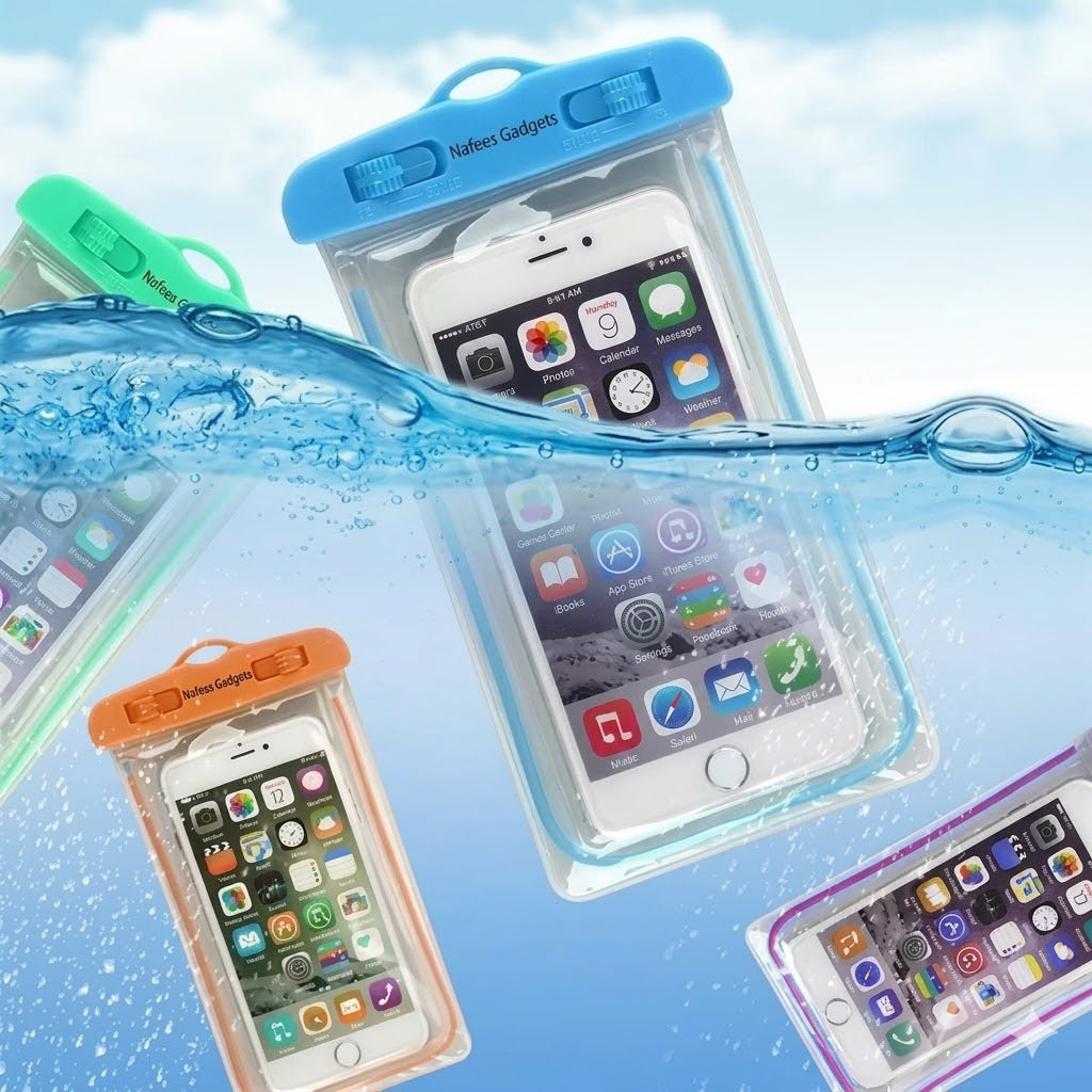 Universal Waterproof Mobile Case - Transparent Touch Screen Pouch for Rain & Swimming - Multicolors