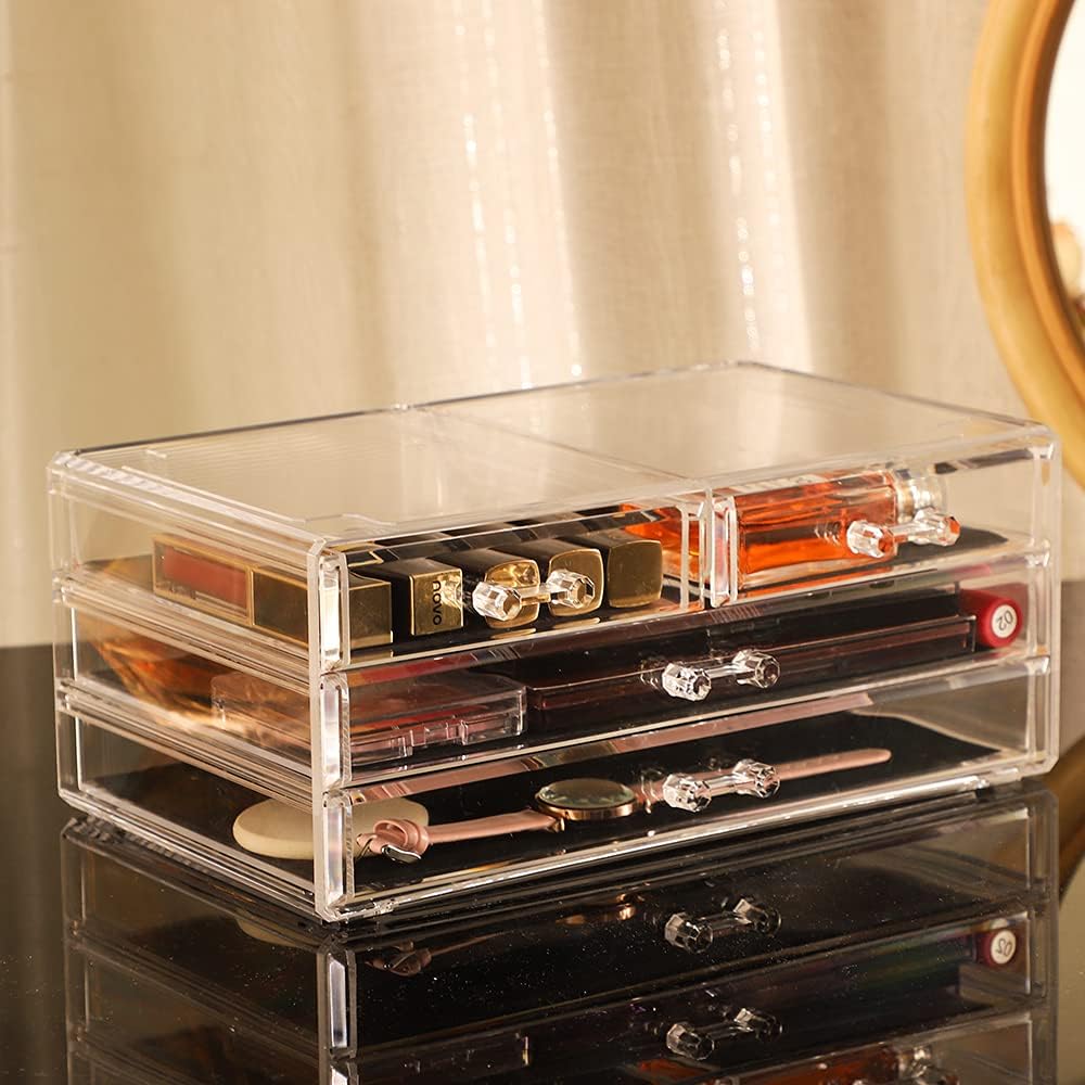 Acrylic Desktop Organizer Drawers Cosmetic Make Up Organizer Makeup Storage Box For Jewelry and Makeup