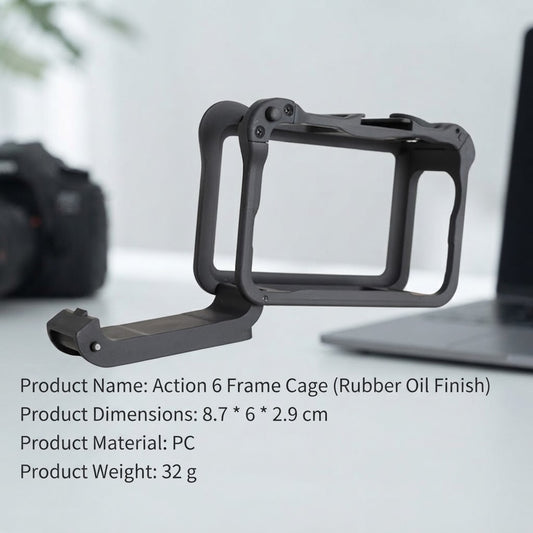 DJI Action 6 Rabbit Cage – Protective Plastic Frame Case with Cold Shoe Mount & Lightweight Design