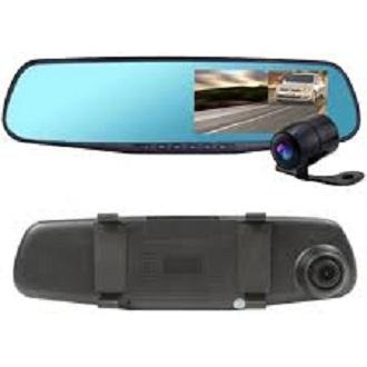 Car DVR Mirror DUAL Camera Front/Back 1080p - Black