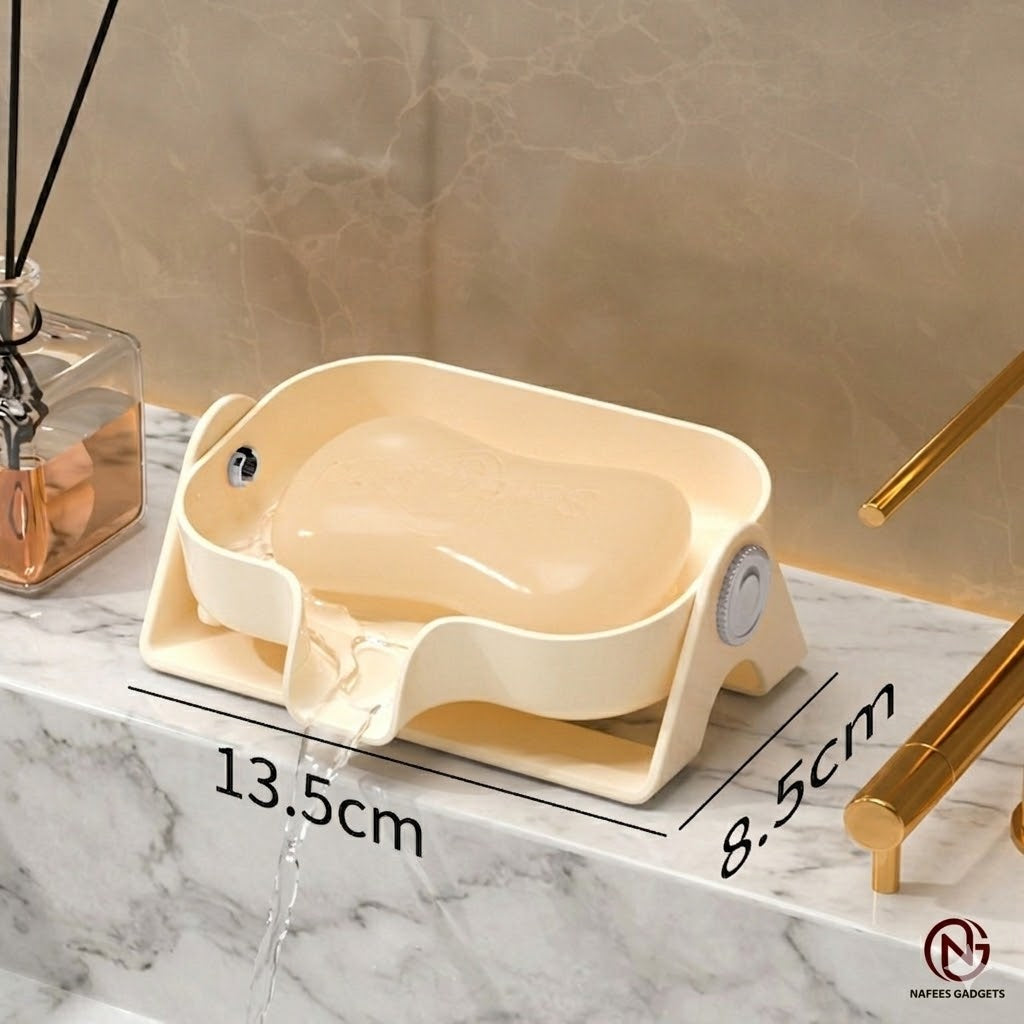 Luxury Self-Draining Soap Saver – Automatic Water Outlet Holder to Keep Soap Dry & Long-Lasting