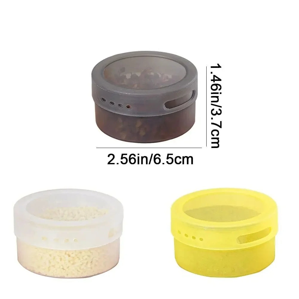 3pcs Magnetic Spice Jar Plastic Spice Container Storage Box With Transparent Lid