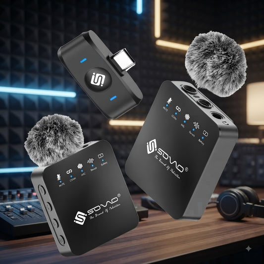 SOVO SWM-576 Wireless Microphone - Type-C Professional Noise Cancellation Mic for Vlogging, TikTok & Interviews