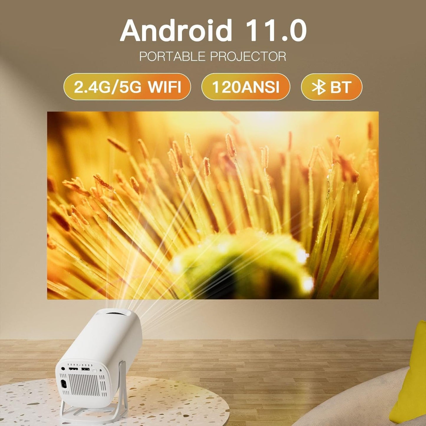 S40 Max Mini 4K Smart Projector – Android 11, 1080P HD, WiFi 6, 36000+ Built-in Games