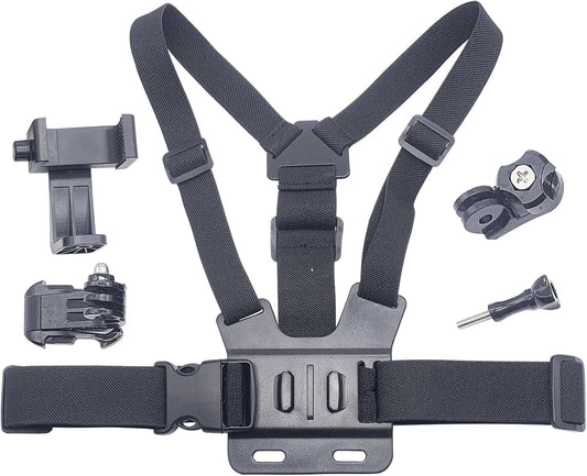 Universal Chest Mount Harness Strap for Smartphones & Action Cameras – Adjustable Body Mount for Vlogging, Bike Riding & Sports Recording