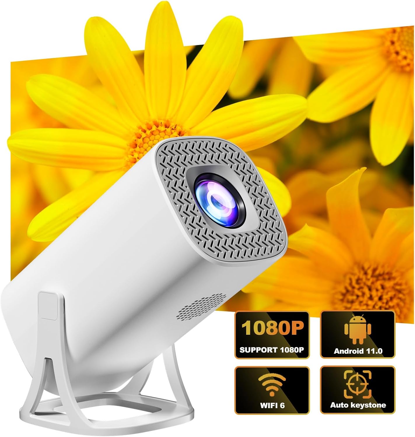 S40 Max Mini 4K Smart Projector – Android 11, 1080P HD, WiFi 6, 36000+ Built-in Games
