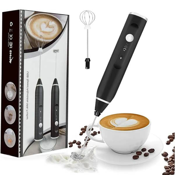 Portable Electric Coffee Frother & Milk Mixer - Handheld Adjustable Speed Foam Maker For Latte & Cappuccino