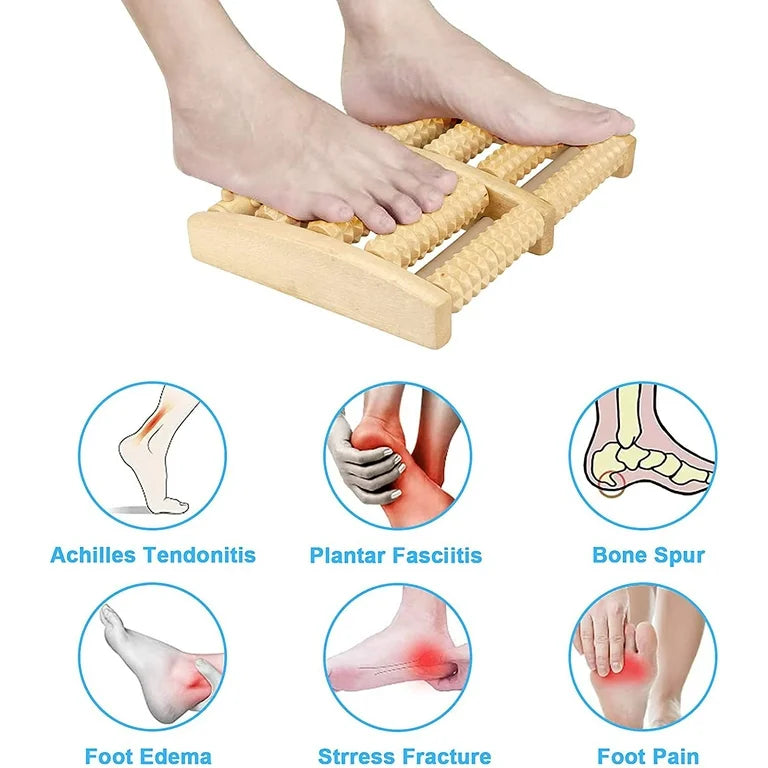Massage Roller – Stress Relief Wooden Roller Foot Massager