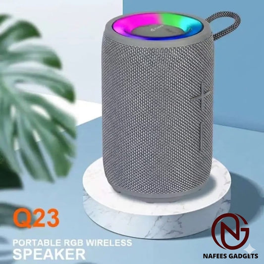 Kisonli Q23 Portable RGB Wireless Bluetooth Speaker - Hi-Fi Bass Sound with Dynamic LED Lights & Long Battery Life
