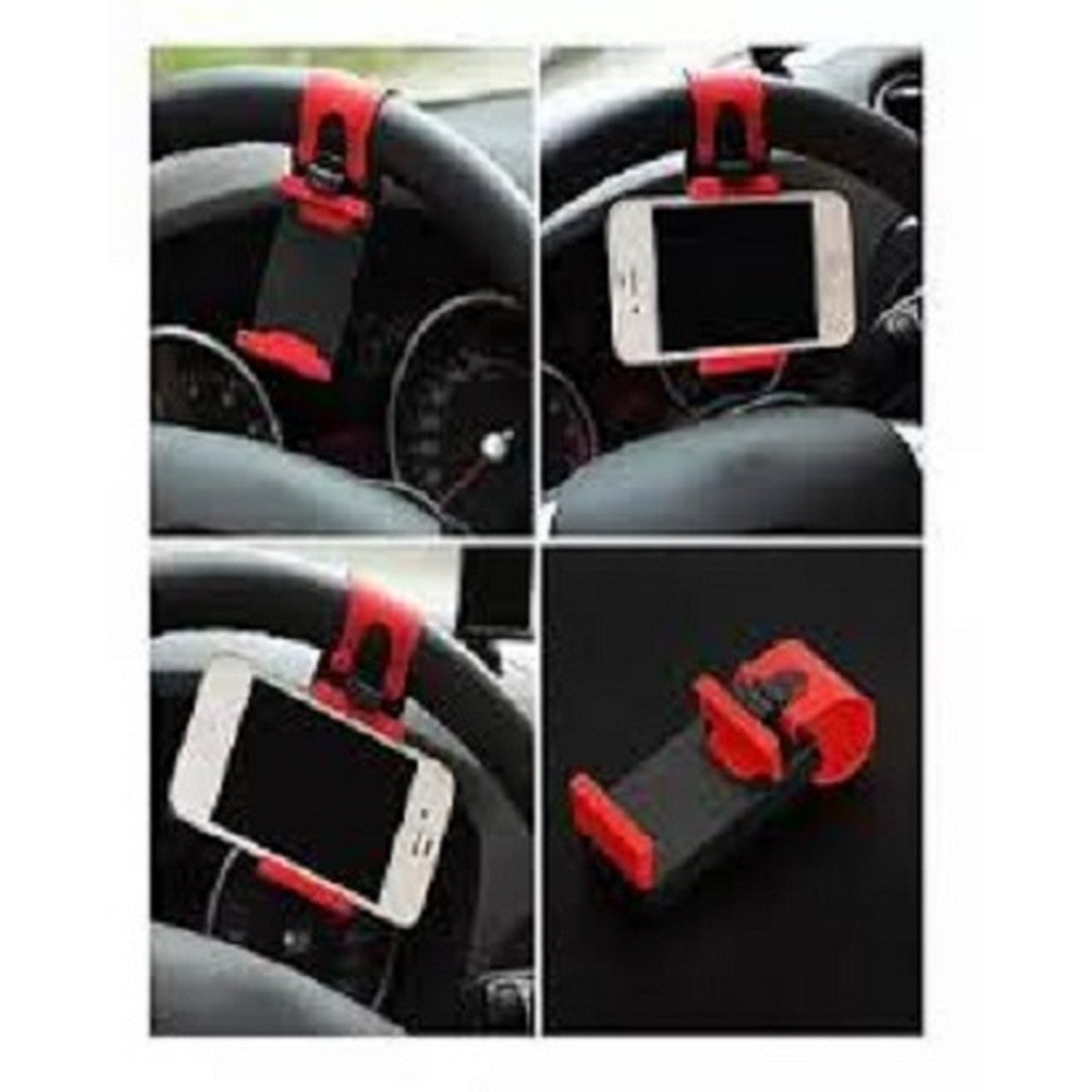 Car Steering Mobile Holder - Black & Red