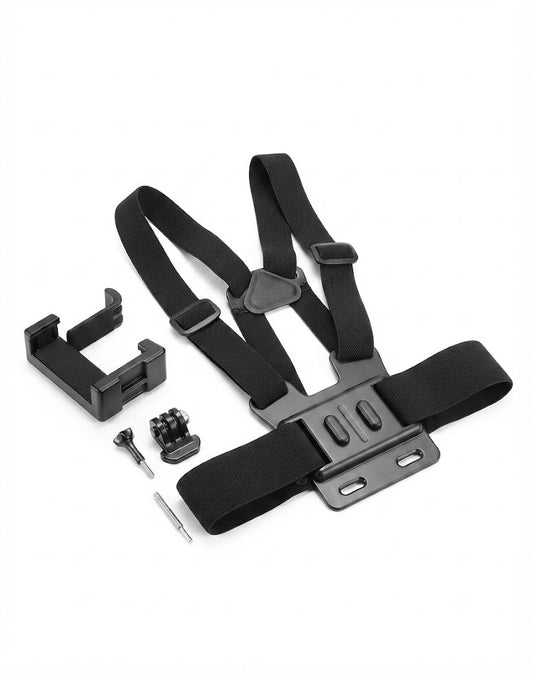 Adjustable Chest Mount Harness Strap for Mobile Phones - Hands-Free POV Vlogging & Action Video Recording