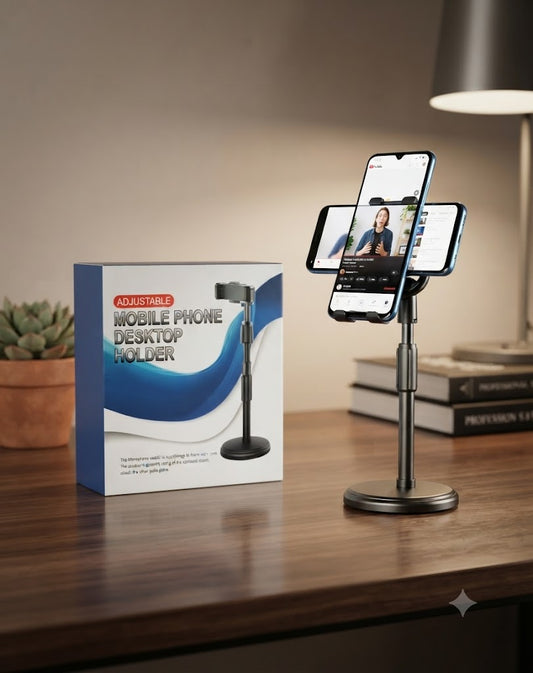 Adjustable Mobile Phone Desktop Holder Stand – Ergonomic Phone Mount for Desk, Office, & Live Streaming – Nafees Gadgets