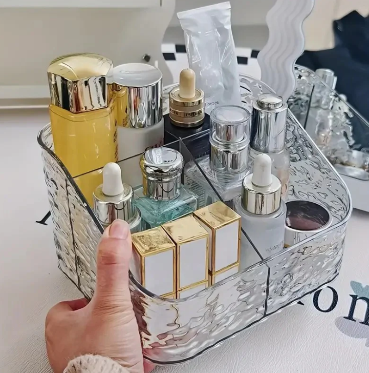 Multifunctional 4 Compartment Acrylic Cosmetic Organizer Box Makeup Storage Makeup Brushes Lipstick Holder For Bedroom Bathroom