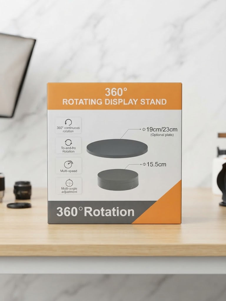 3 in 1 360 Rotating Turntable Display Motorized with Multi-Speed & Multi-Angle Adjustment