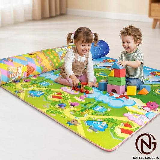 Premium Waterproof Baby Crawling Mat - Foldable & Non-Toxic Play Mat for Kids (Double Sided)