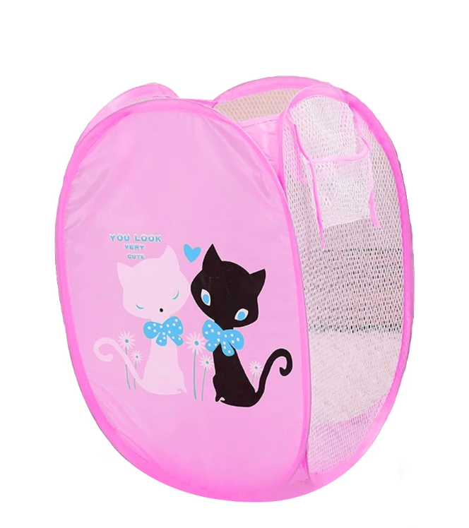 Foldable Pop Up Mesh Washing Laundry Basket Bag Bin Hamper Toy Tidy Storage